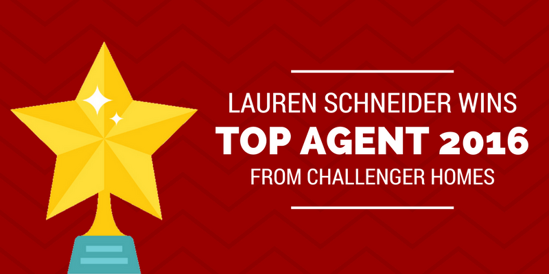 Lauren Schneider wins Top Agent Award by Challenger Homes